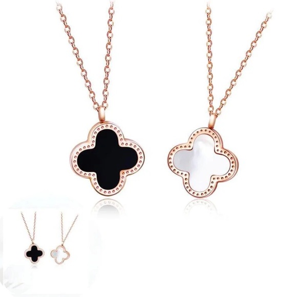 NEW Luxuriously Flower Four Leaf Clover Lucky Charm Necklace - Picture 5 of 14